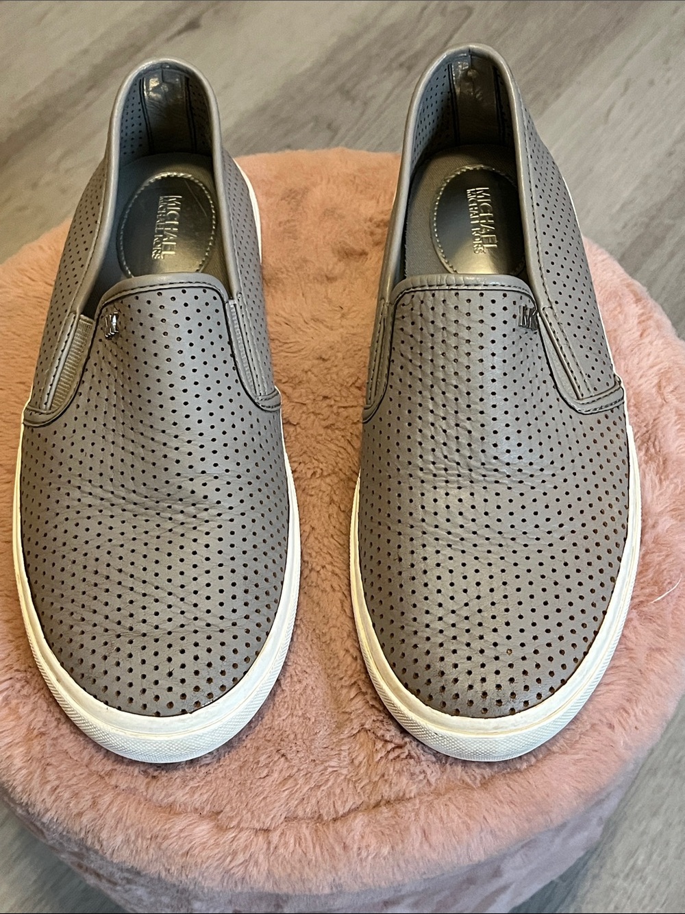 Michael Kors Men's Gray Perforated Slip-On Loafers